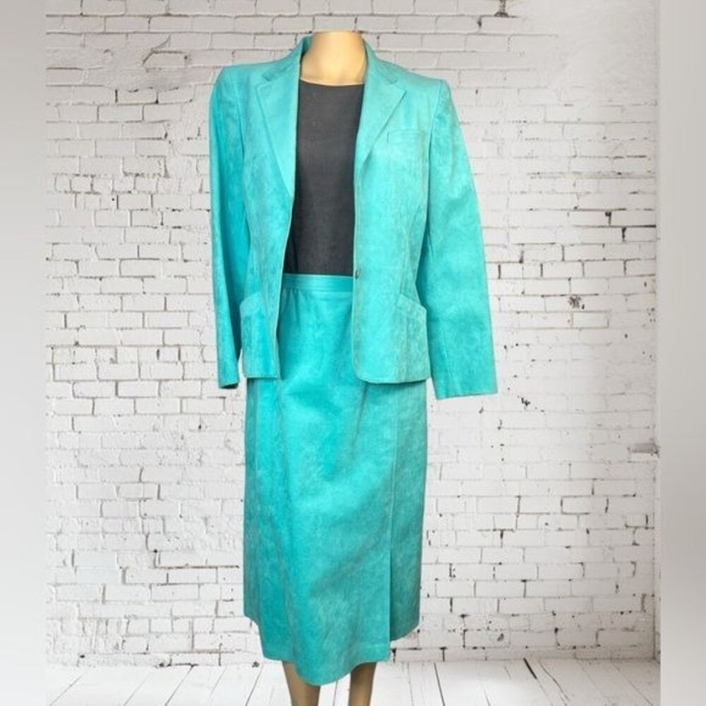 Vintage Abe Schrader Ultrasuede Skirt Suit